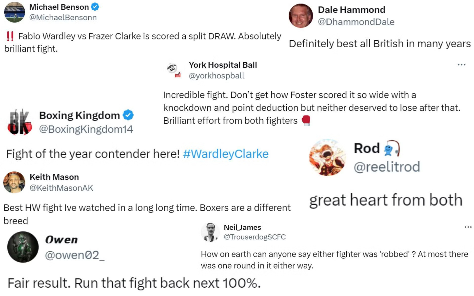 Internet Raves About Epic Wardley vs. Clarke Fight Ending in Split Draw 