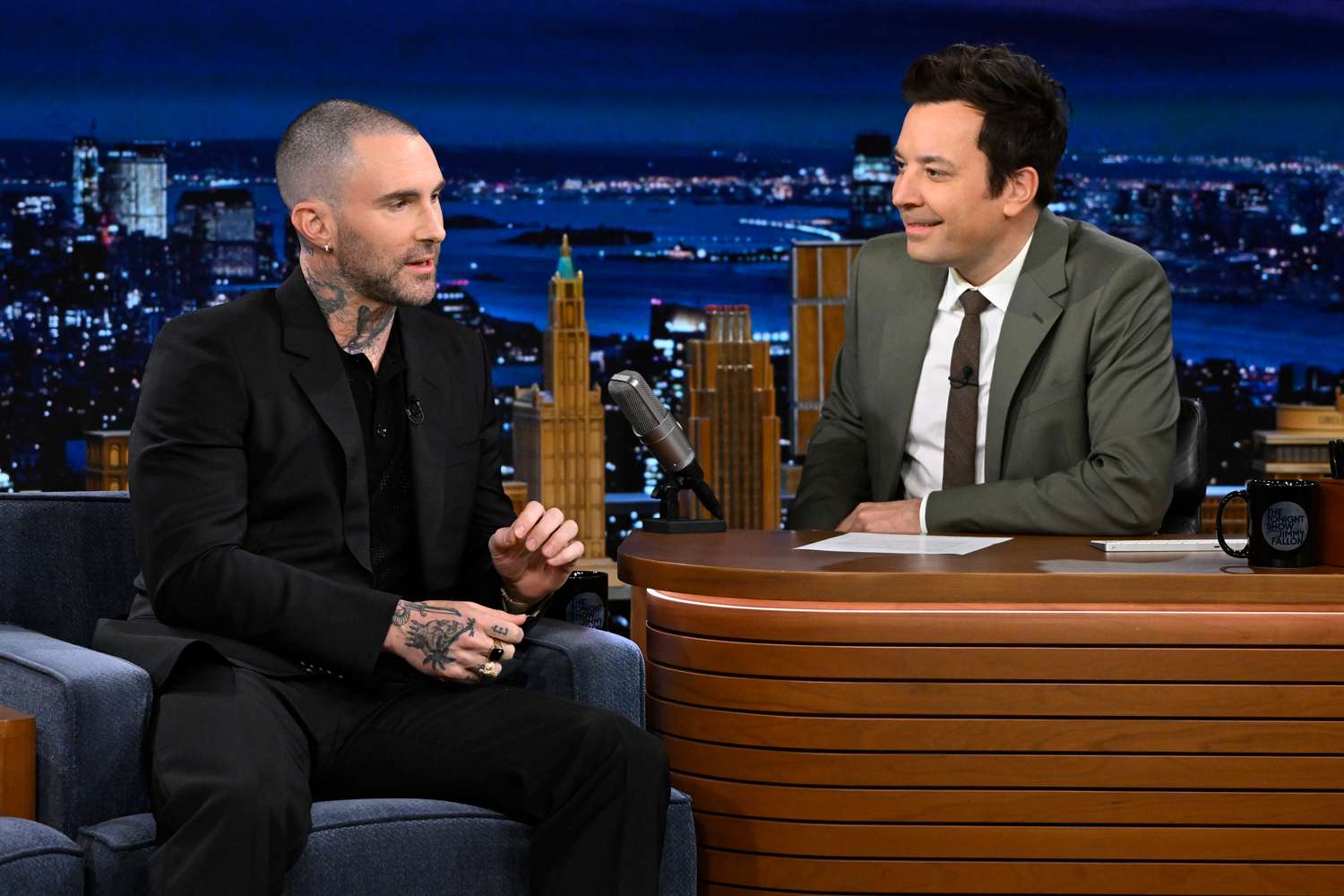 Adam Levine and Jimmy Fallon 